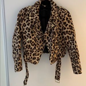 Zara Leopard moto jacket